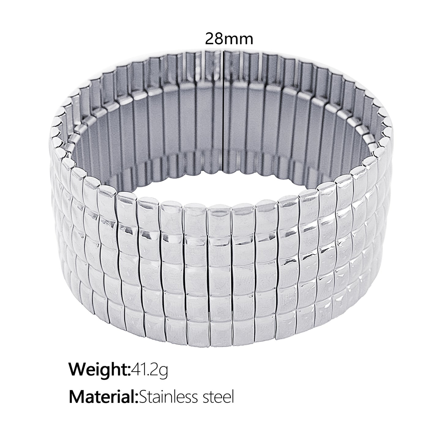 Stainless Steel Stretch Strap Retro Metal Contraction Band Pull Titanium Steel Bracelet