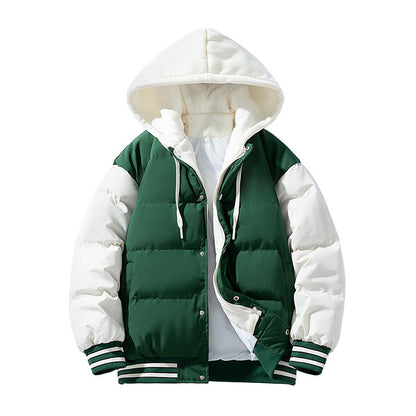 S.M.  Thick Down Cotton Jacket With Hood And Two Pieces