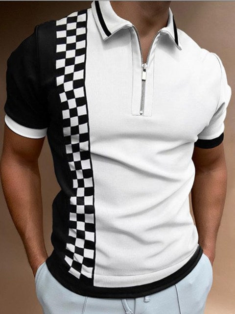 High Quality Men's Polo style Shirts Luxe Print  Short Sleeve Shirt