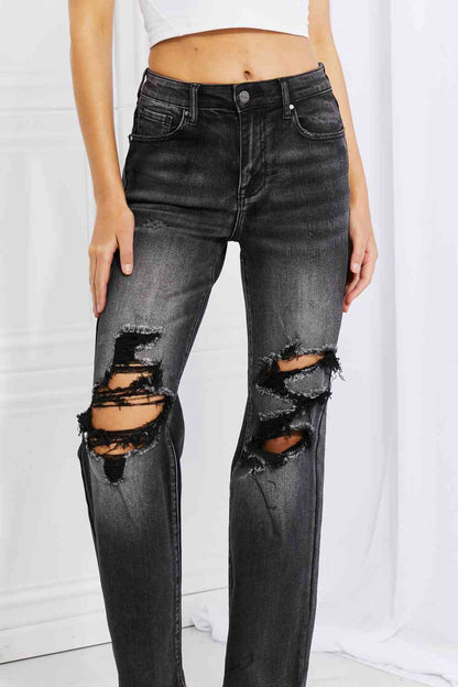 RISEN Plus Size Lois Distressed Loose Fit Jeans