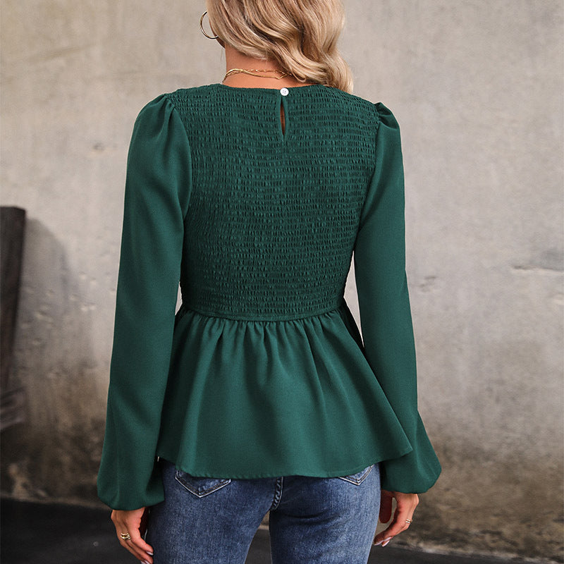 F.J.C. S.W.  Forrest Green Casual Blouse