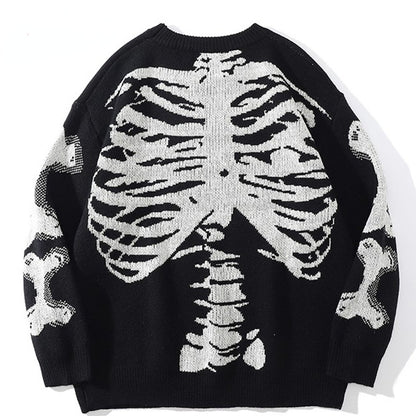 S.M. Skeleton Frame round neck long sleeve men's sweater