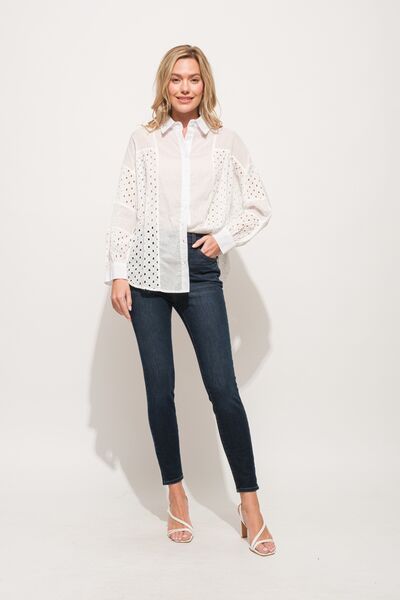 S.W. And The Why Eyelet Long Sleeve Button Down Shirt