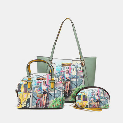 S.B.  Nicole Lee USA COZY STREET IN MILAN 3-Piece Handbag Set