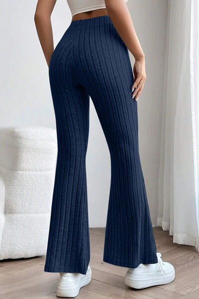 S.W.  Basic Bae Full Size Ribbed High Waist Flare Pants