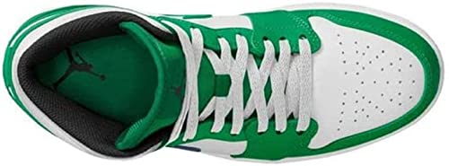 Jordan mens Nike Air 1 Mid , Black/Lucky Green-white, 10