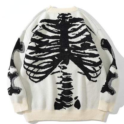 S.M. Skeleton Frame round neck long sleeve men's sweater