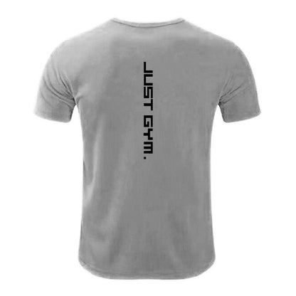 S.M.  JUST GYM Printed fitness Slim fit Quick drying mesh T-shirt men's bodybuilding training wear