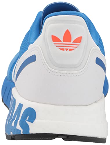 a white and blue adidas sneakers