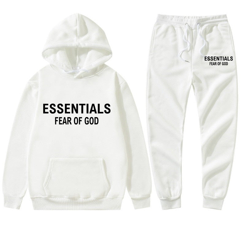 S.M. Cross-border ESSENTIALS double thread cotton hoodie hoodie + sweatpants