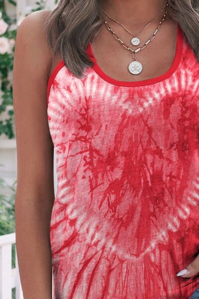 S.W.  Tie-Dye Scoop Neck Wide Strap Tank