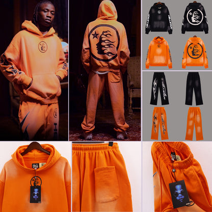 S.M.  Fire Orange Hellstar Sweat Pants  S.W.