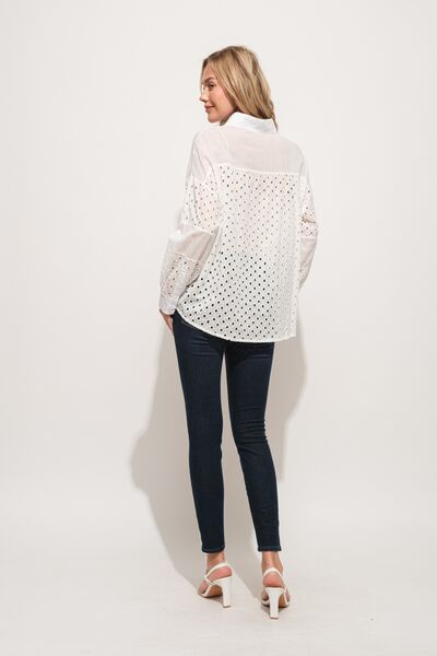 S.W. And The Why Eyelet Long Sleeve Button Down Shirt