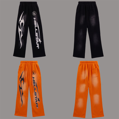 S.M.  Fire Orange Hellstar Sweat Pants  S.W.