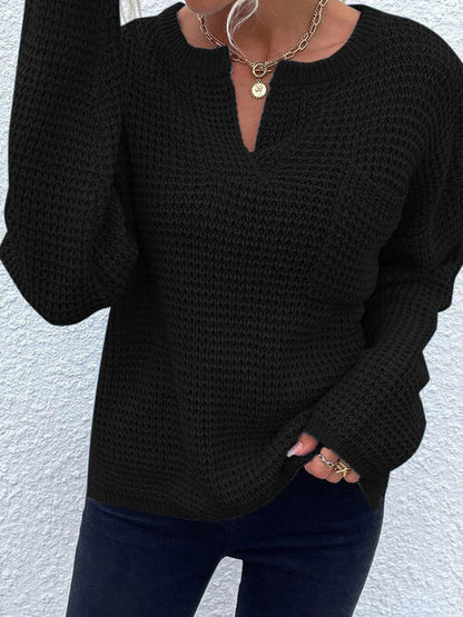 S.W.  Notched Long Sleeve Sweater