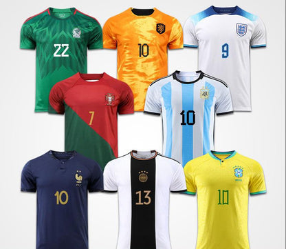 S.M.  Men's World Cup national team Argentina Messi France Brazil jersey single top mens soccer uniform