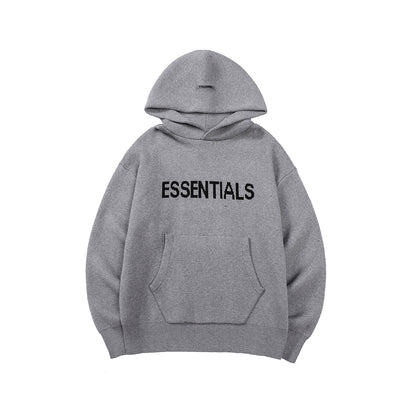 S.M. Essentials brand hooded pullover Men's sweater