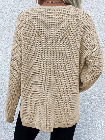 S.W.  Notched Long Sleeve Sweater