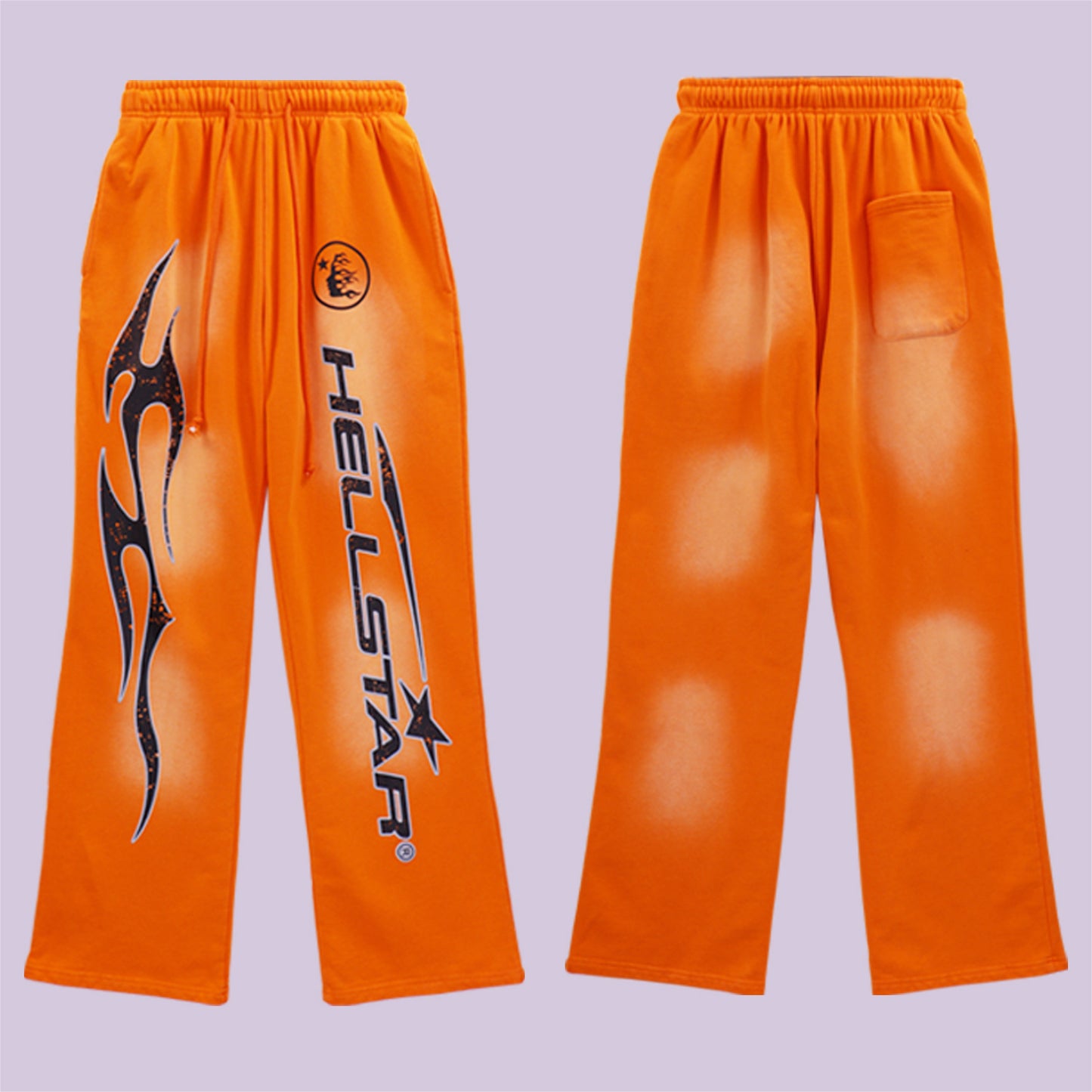 S.M.  Fire Orange Hellstar Sweat Pants  S.W.