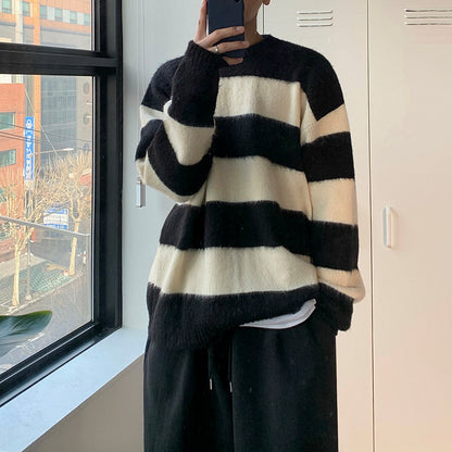 Men's long-sleeved Striped sweater S.M.