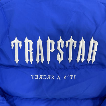 Trapstar dark blue hooded coat new original European and American high street fashion couple's quilted suit