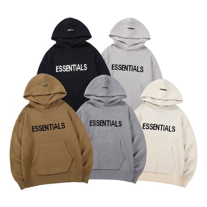 S.M. Essentials brand hooded pullover Men's sweater