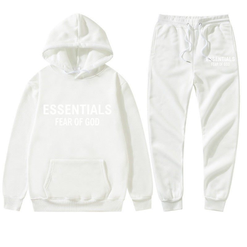 S.M. Cross-border ESSENTIALS double thread cotton hoodie hoodie + sweatpants