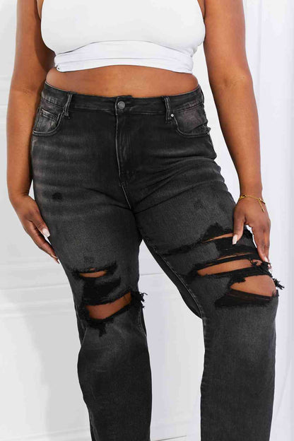 RISEN Plus Size Lois Distressed Loose Fit Jeans