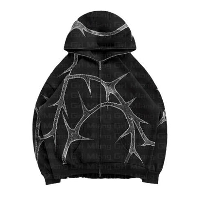 S.W.  3D women's Graphic Outdoor zipper hoodie set