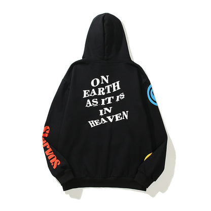 Men's foam graffiti "HOLY" print hoodie S.M.