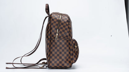 S.B. Classic Checkerboard Leather Backpack Trendy Bags