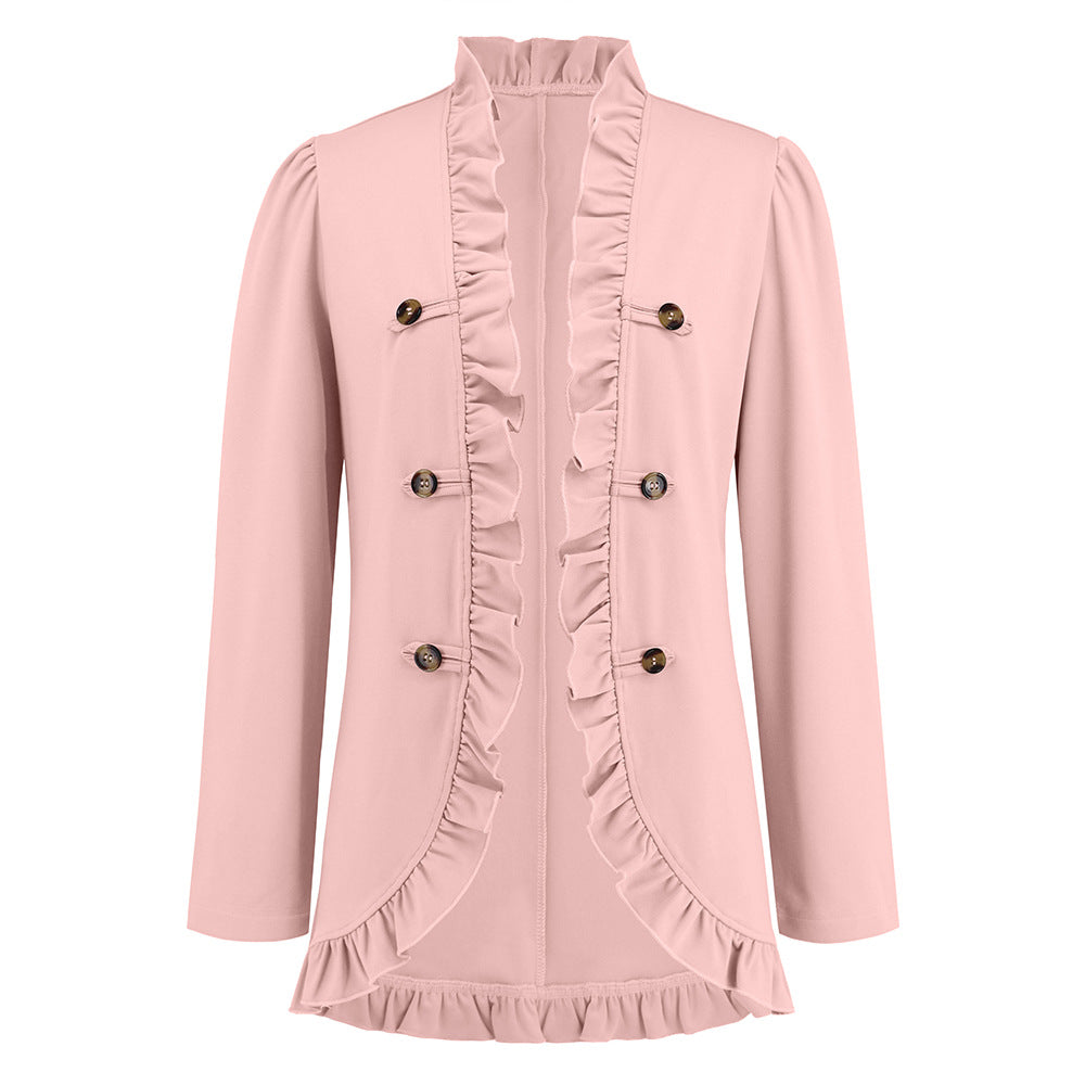 S.W. Ruffled Cardigan button small coat