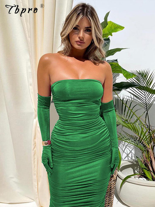 Women's Strapless Backless Tight Dress