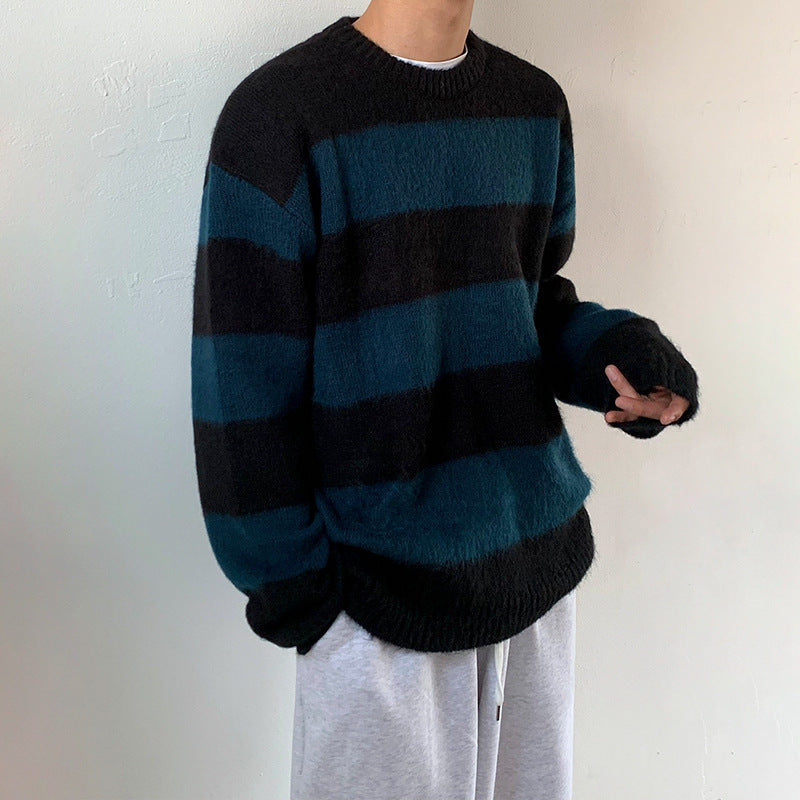 Men's long-sleeved Striped sweater S.M.