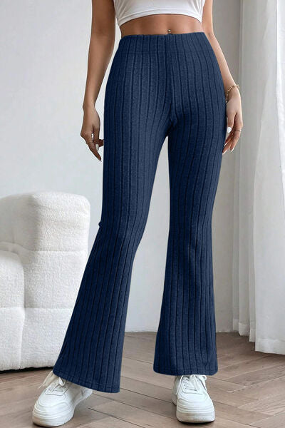 S.W.  Basic Bae Full Size Ribbed High Waist Flare Pants