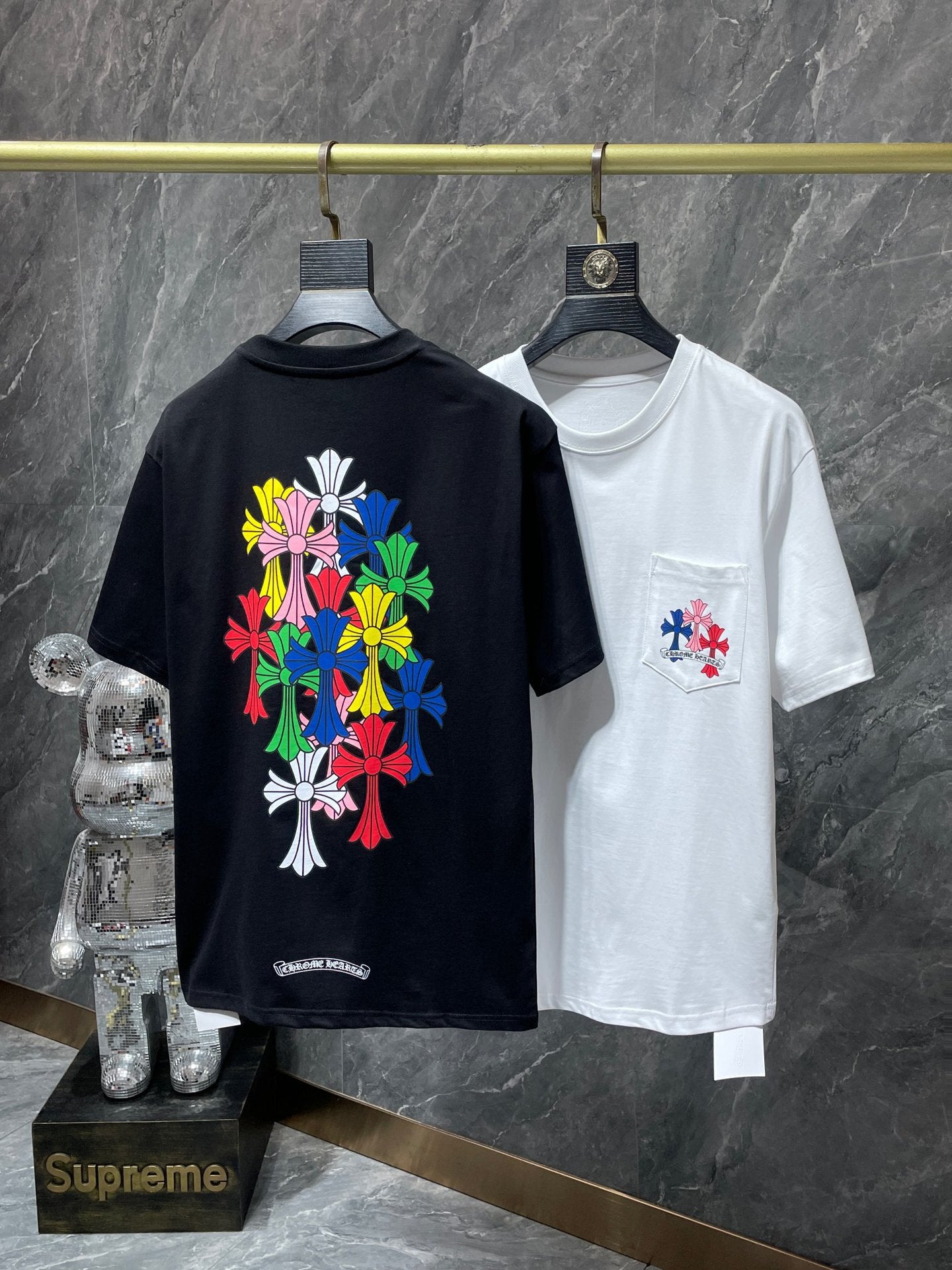 S.M. Chrome Hearts Phantom cross letter short sleeve T