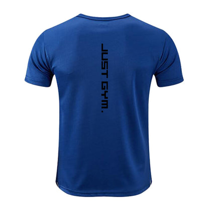 S.M.  JUST GYM Printed fitness Slim fit Quick drying mesh T-shirt men's bodybuilding training wear