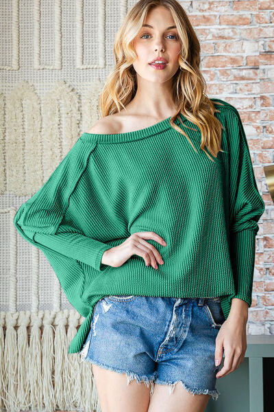 S.W. Reborn J Exposed Seam Lantern Sleeve Top