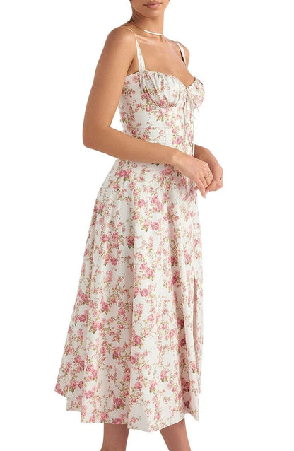 Women's Floral Midriff Waist Shaper Dress S.W.