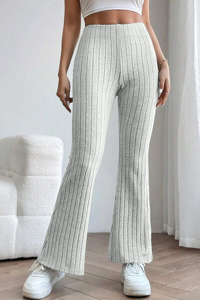 S.W.  Basic Bae Full Size Ribbed High Waist Flare Pants