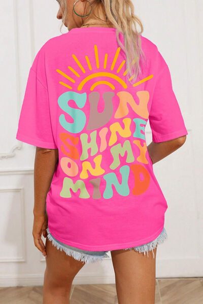 S.W.  SUN SHINE ON MY MIND Round Neck T-Shirt