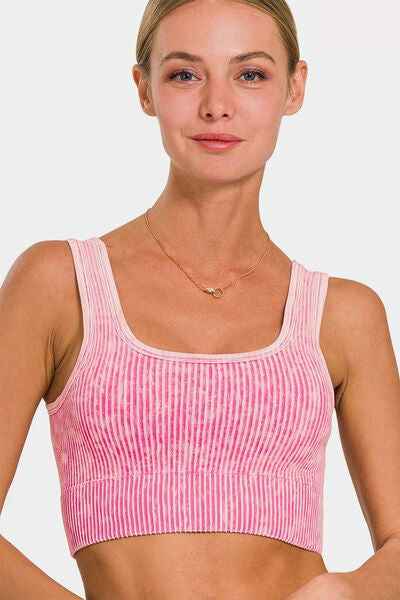 S.W.  Zenana Ribbed Square Neck Wide Strap Tank