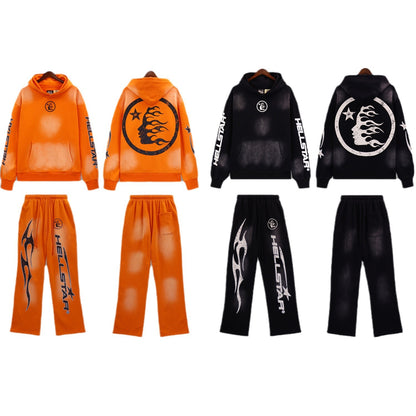 S.M.  Fire Orange Hellstar Sweat Pants  S.W.