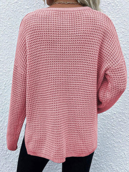 S.W.  Notched Long Sleeve Sweater