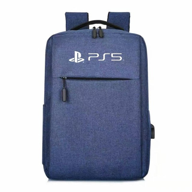 a blue backpack with the playstation logo on it